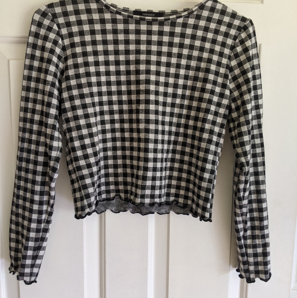 Forever 21 Gingham Crop Top